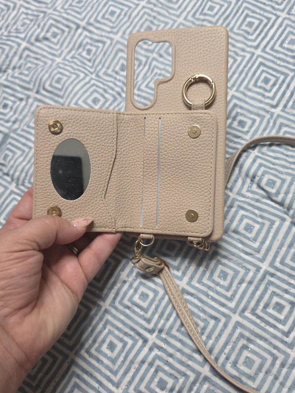 Neutral Beige Crossbody Phone Case with Strap